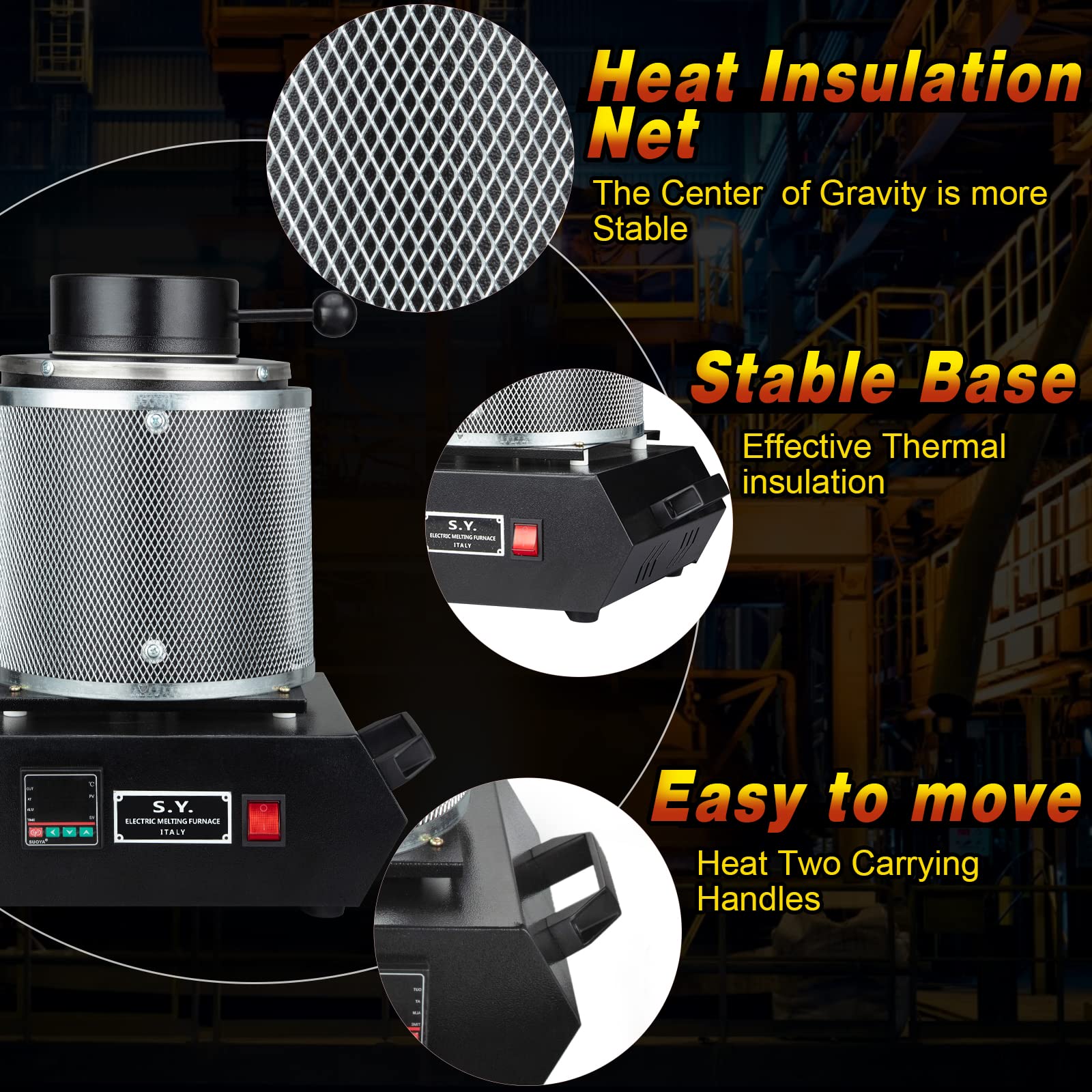 GARVEE 3+1KG 2100℉ 1400W Digital Electric Gold Melting Furnace Kit - Fast Smelting for Scrap Metal, Gold, Silver, Copper & Aluminum - Perfect for Jewelry Making, Metal Casting & DIY Projects