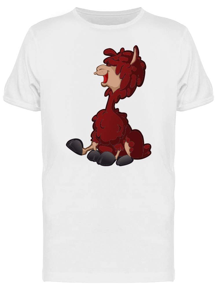 Stylish Red Cartoon Llama Graphic T-Shirt for Men - Soft Cotton Casual Tee for Everyday Wear, Street Fashion & Funny Outfits