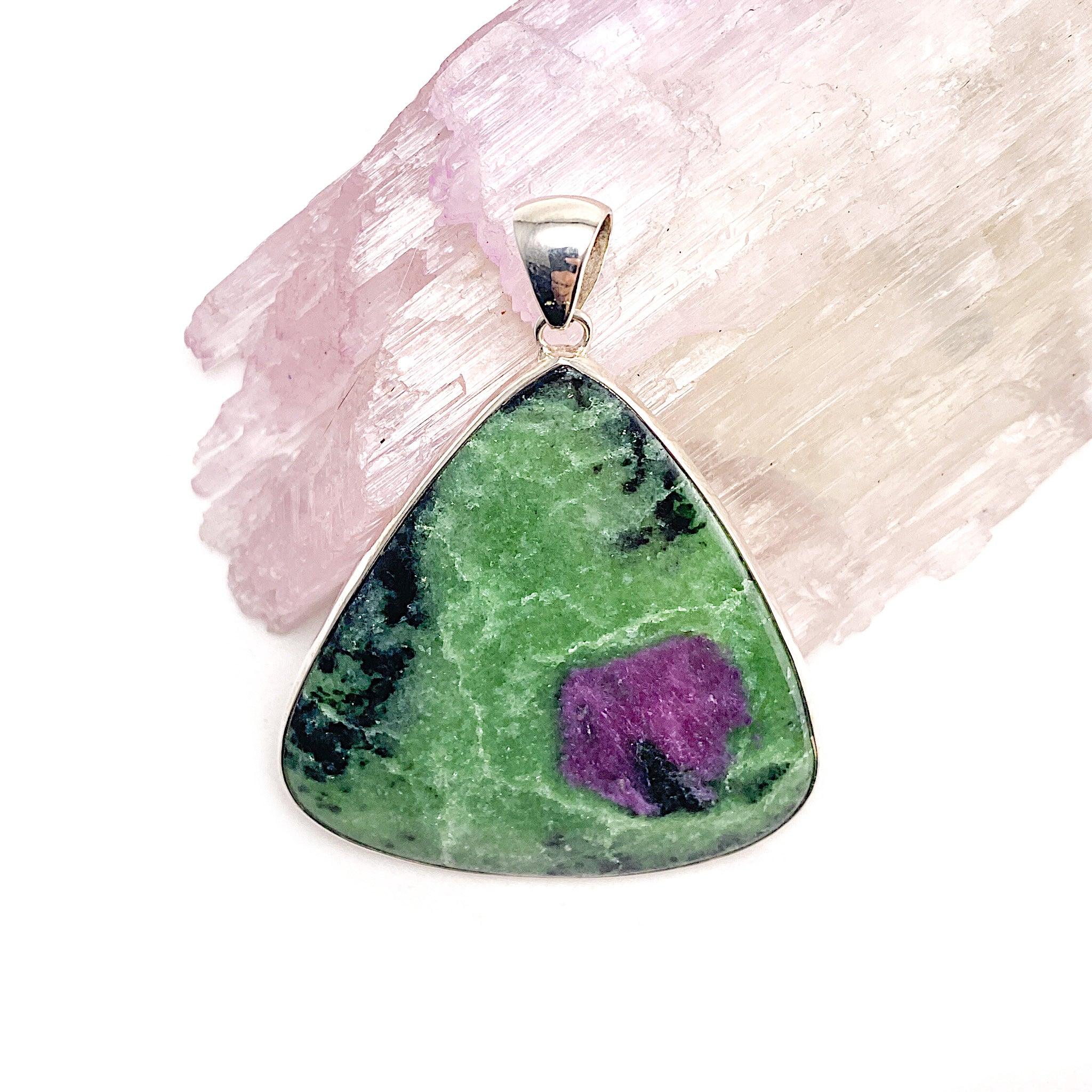 Natural Ruby in Zoisite Teardrop Pendant Necklace - KPGJ1185 | Elegant Jewelry for Women, Perfect Gift for Birthday, Anniversary & Special Occasions