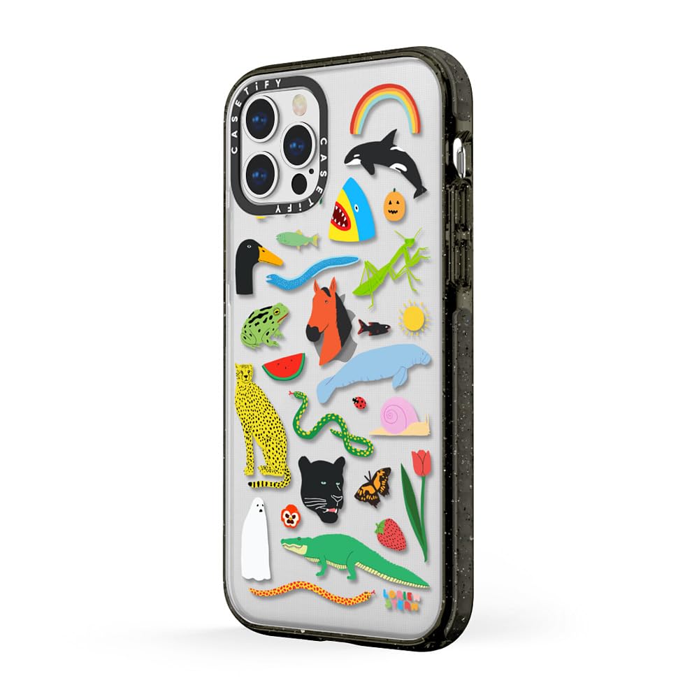 CASETiFY Impact Case for iPhone 12 & iPhone 12 Pro - Lorien Stern Beautiful Planet Design - Clear Black Protective Phone Cover - Perfect for Everyday Use & Outdoor Activities