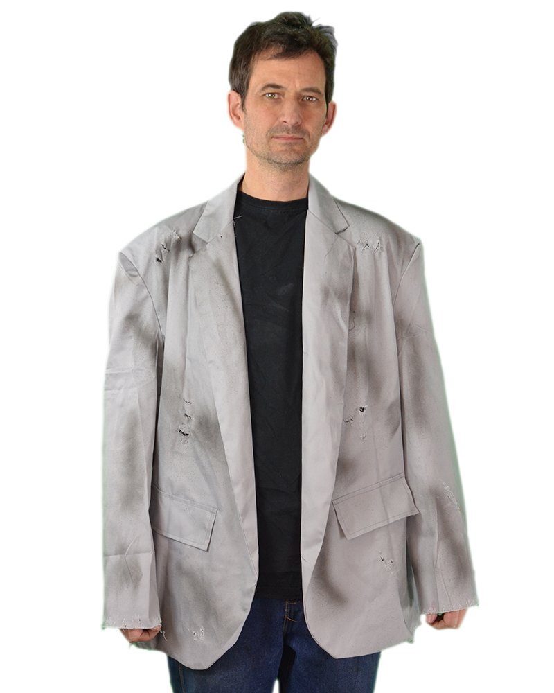 Zagone Studios Men's Zombie Coat - Gothic Horror Jacket for Halloween Costume, Cosplay, and Themed Parties | Distressed Vintage Style with Faux Leather Details