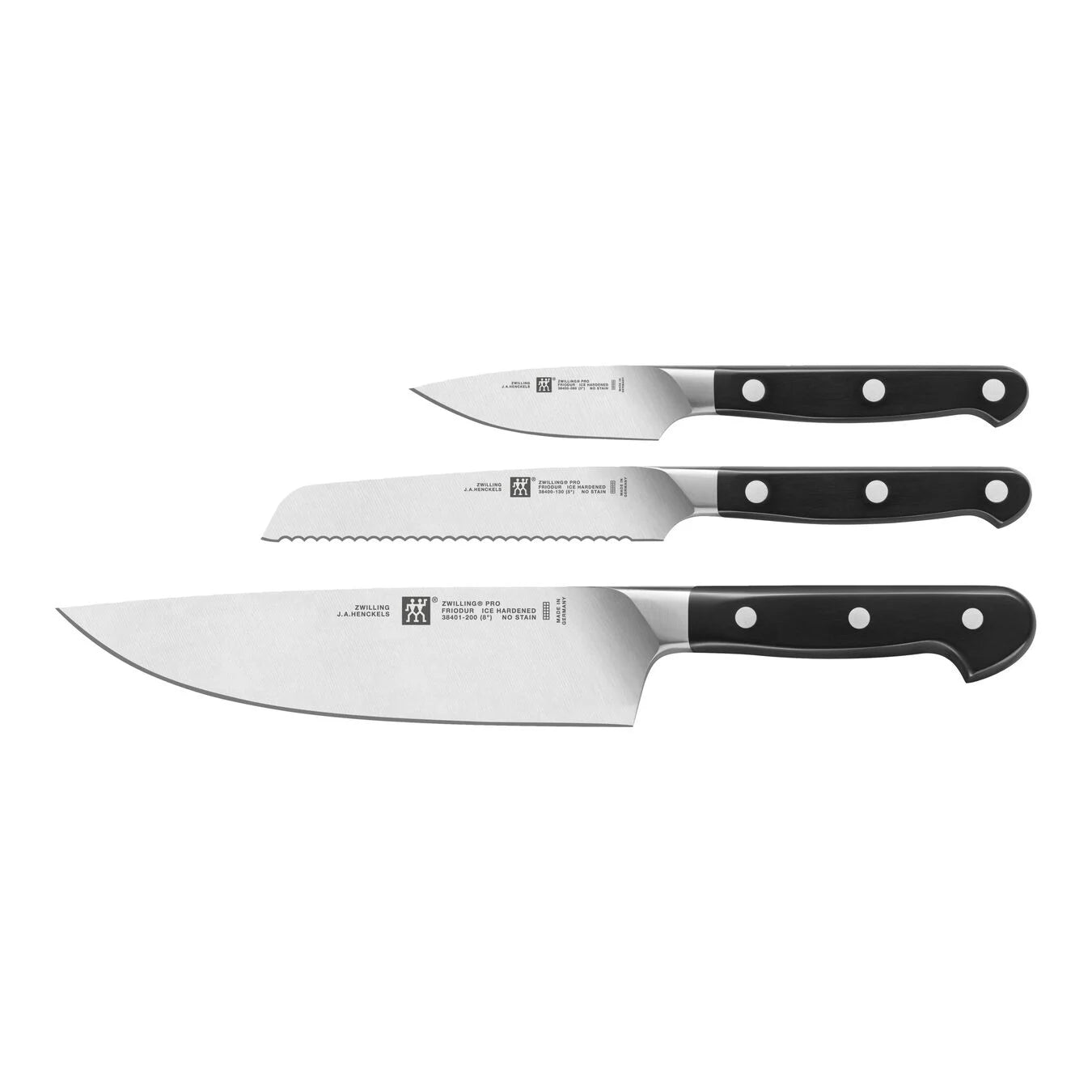 ZWILLING 3-Piece Starter Knife Set - High-Quality German Stainless Steel Kitchen Knives for Home Chefs | Perfect for Slicing, Dicing & Chopping Vegetables, Meat & Fruits