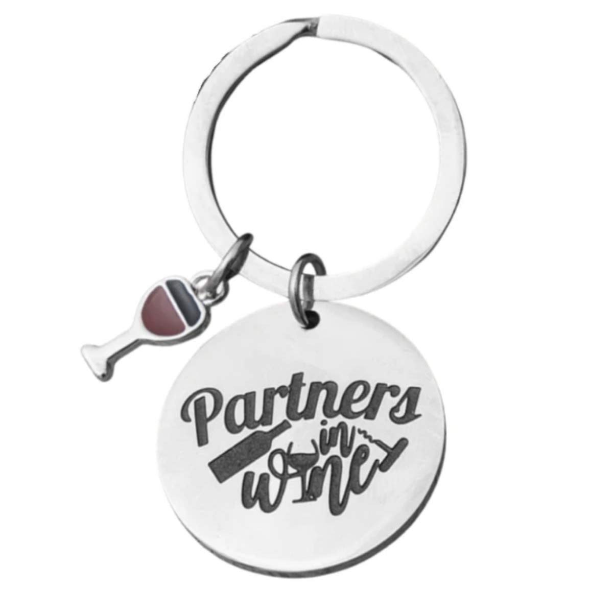 Wine Lover's Keychain - Best Friend Jewelry Gift for Women, Wine Charm Keychain, Perfect for Wine Tastings, Girls' Night Out, and Anniversary Celebrations