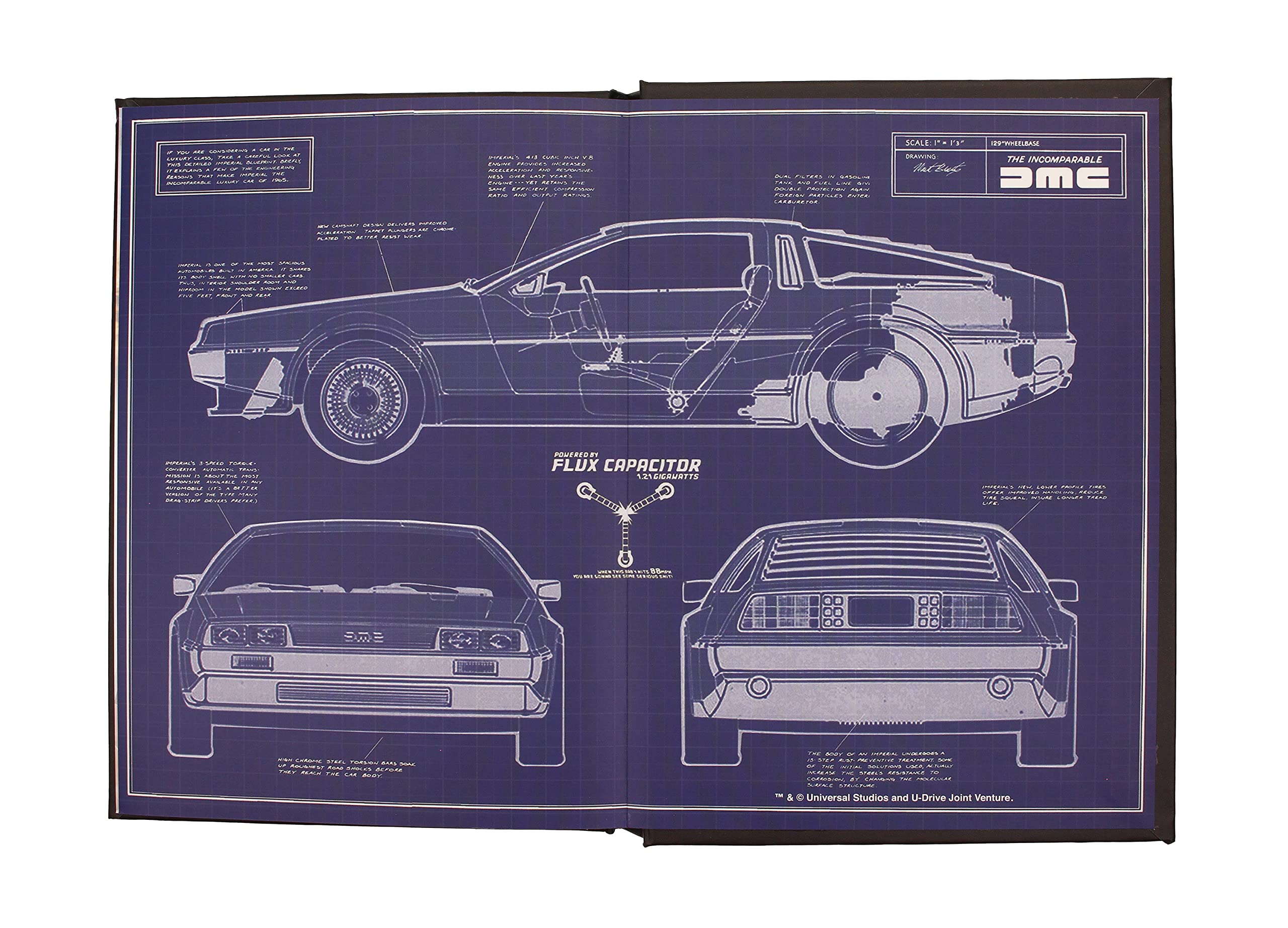 SD Toys A5 Logo Light Notebook - Back to the Future Inspired LED Writing Pad | Retro Sci-Fi Design for Journaling, Note Taking & Collectibles | Perfect Gift for Movie Fans & Stationery Lovers