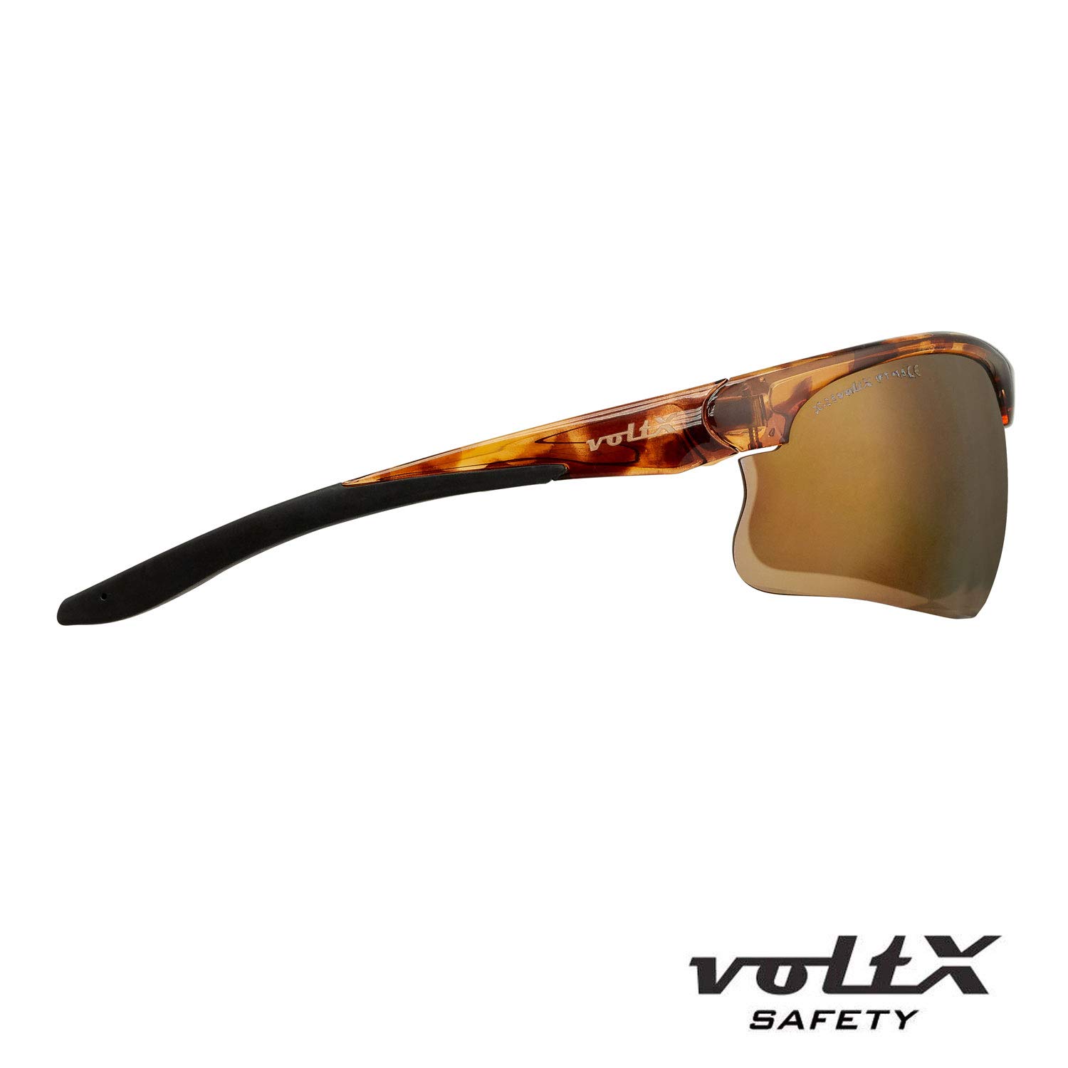 VoltX CONSTRUCTOR ULTIMATE Bifocal Safety Glasses with UV400 Protection - Tortoise Frame & Gold Mirror Lens (+2.5 Diopter) - CE EN166FT Certified Anti-Fog Reading Glasses for Cycling, Construction, Woodworking & Outdoor Sports