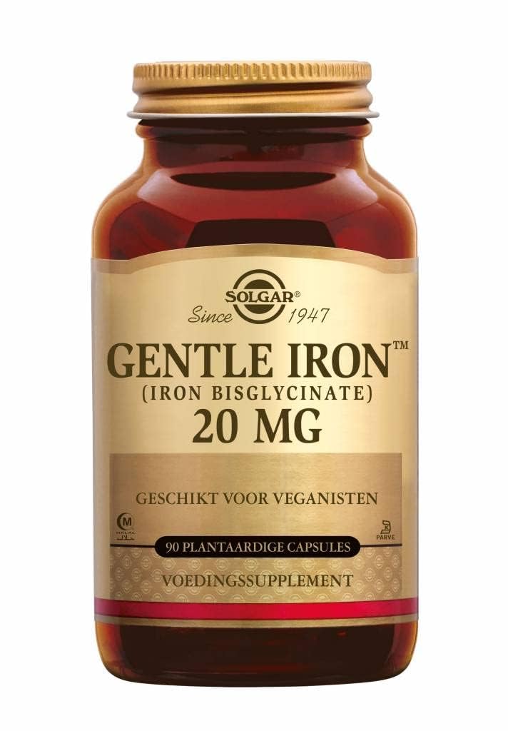 Solgar Gentle Iron Supplement for Sensitive Stomachs - Vegan, Non-GMO, Gluten & Dairy Free, Kosher Certified - Supports Red Blood Cell Health (180 Count, Unflavored) | Ideal for Anemia Support & Energy Boosting