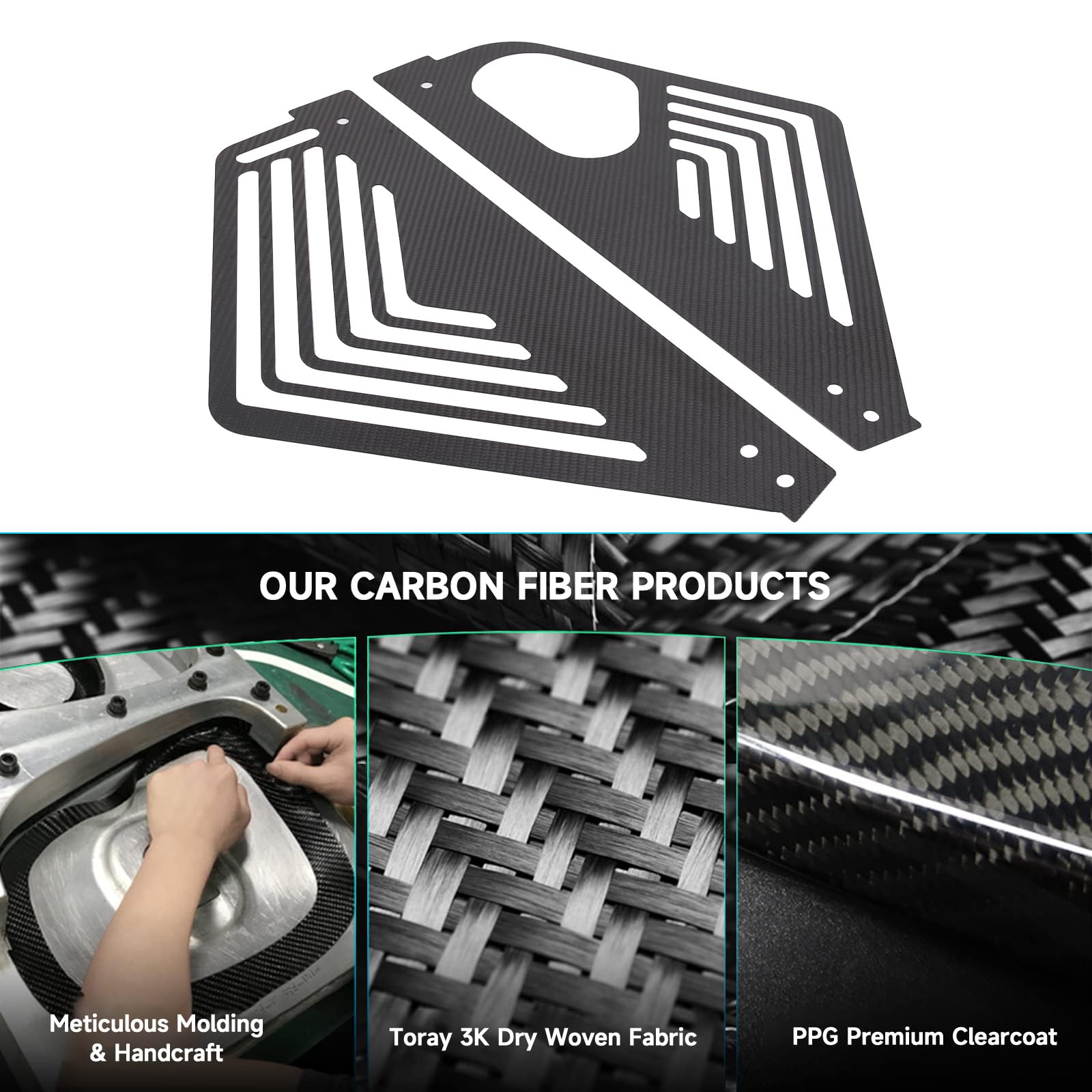 C8 Corvette 2020-2024 Left & Right Engine Bay Panel Cover - Aluminum Splash Shield Guard with Carbon Fiber Finish | Durable Underbody Protection for Corvette Stingray | Perfect for Racing, Car Shows & Daily Driving