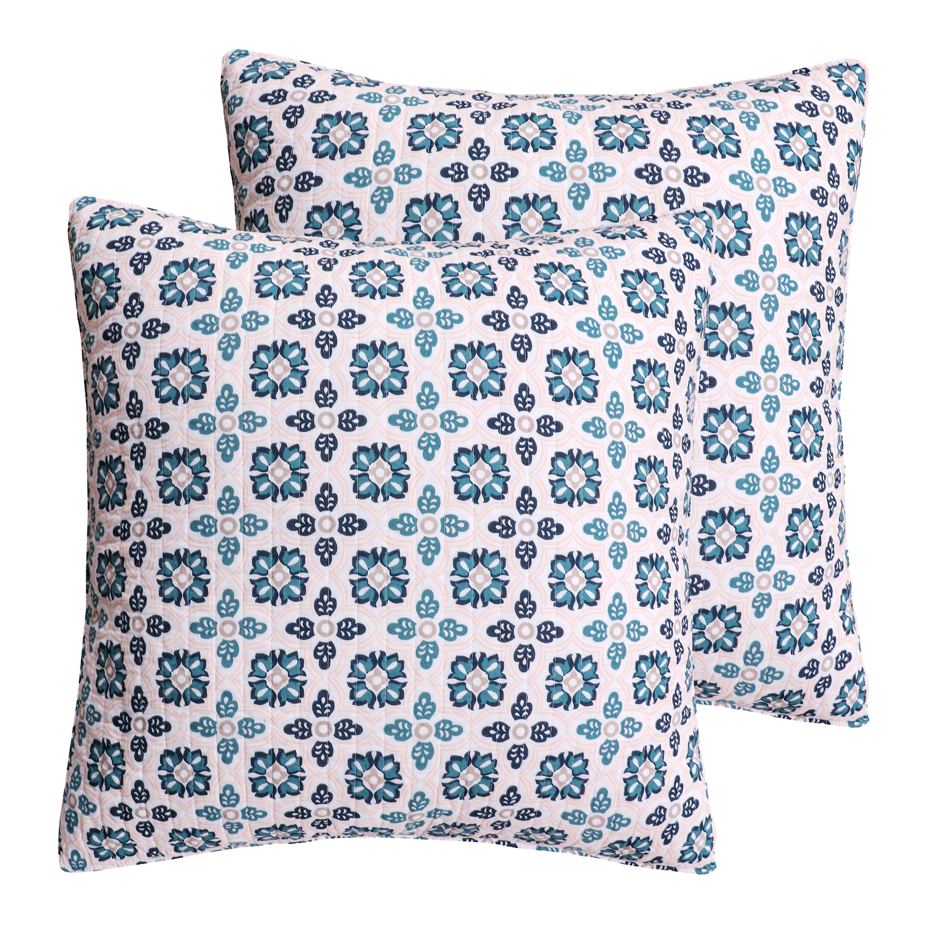 Addie Euro Shams Set of 2 - Premium 100% Cotton Decorative Pillowcases for King Size Pillows - Perfect for Bedroom Decor, Guest Room & Luxury Hotel Styling