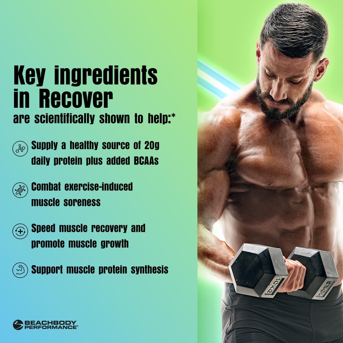 BODi Recover Plant-Based Protein Powder - Chocolate Flavor Post-Workout Supplement with 20g Protein, BCAAs & Pomegranate Extract for Muscle Recovery - Vegan Fitness Powder - 20 Servings (Ideal for Gym Recovery, Muscle Building & Vegan Athletes)