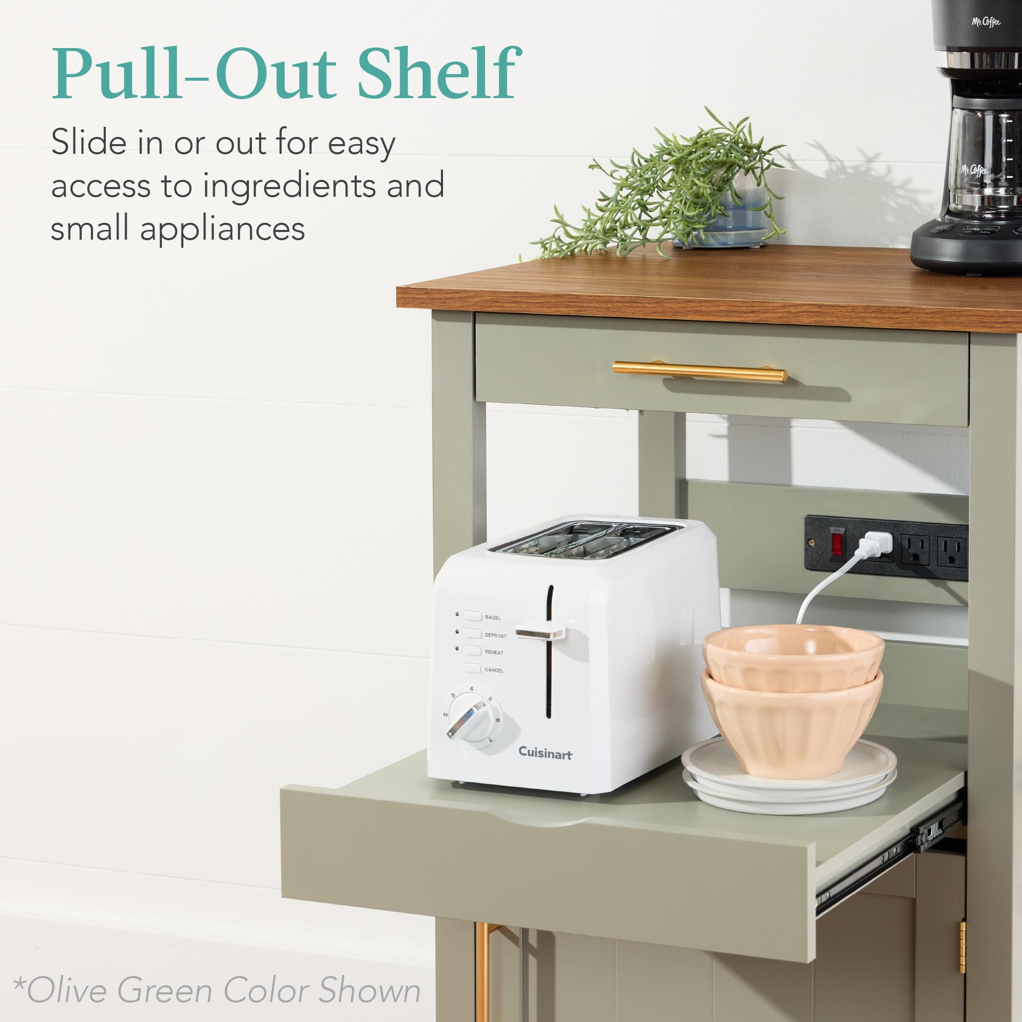 Best Choice Products Rolling Kitchen Island Cart with Single Door Cabinet, Drawer, Sliding Tray, Hidden Outlet & Lockable Wheels - White | Mobile Kitchen Storage for Small Spaces, Apartment Cooking & Entertaining