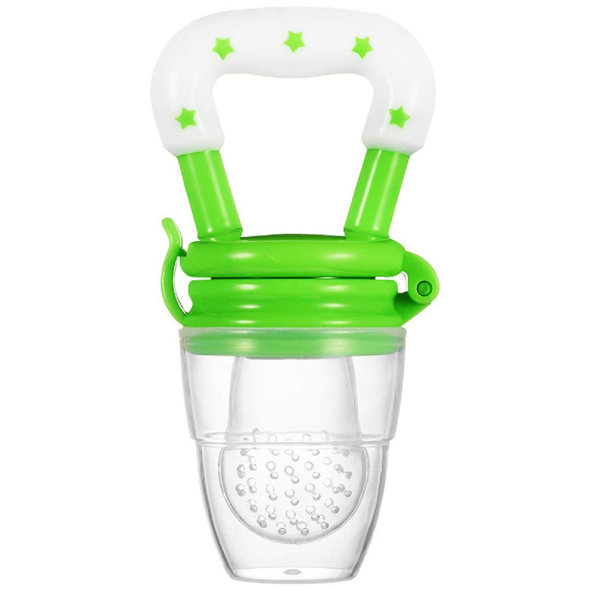 SYGA Medium Fresh Food Nibbler, Baby Fruit Feeder Pacifier with Soft Silicone Mesh - BPA Free Teething Toy for Infants 6-12 Months (Green) | Perfect for Soothing Gums & Introducing Solid Foods Safely