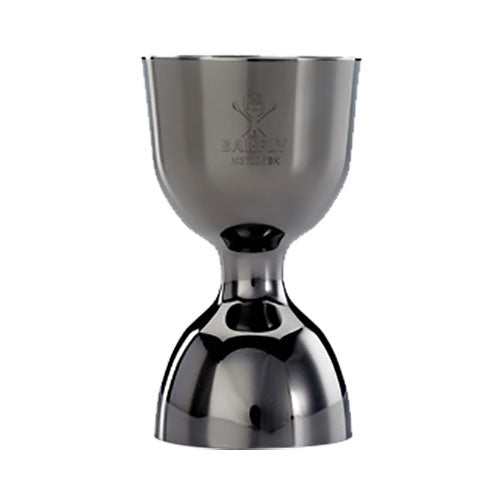 Barfly by Mercer M37006BK Straight Rim Bell Jigger - 1 oz & 2 oz Dual Measuring Cocktail Tool in Gun Metal Black - Perfect for Bartenders, Mixologists & Home Bars