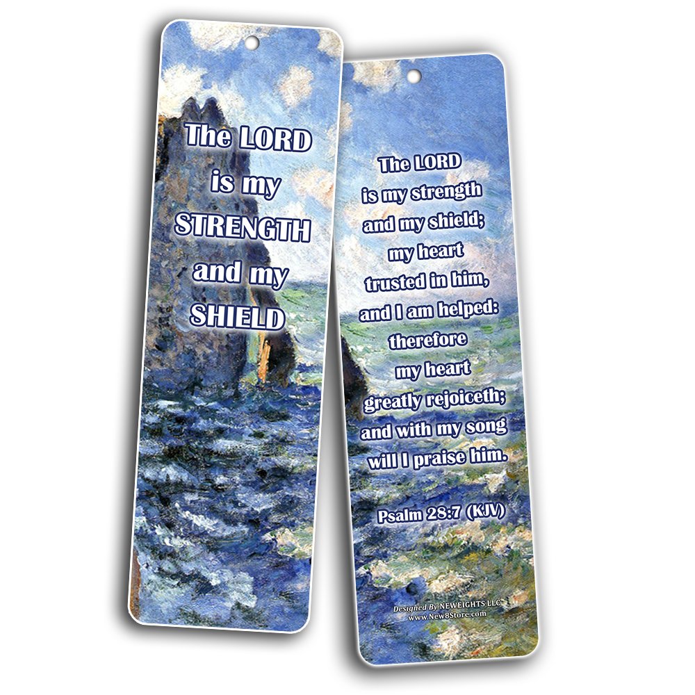 NewEights Christian KJV Bible Bookmarks - 12 Pack Motivational Scripture Cards (Joshua 1:9 Be Strong & Courageous) - Inspirational Bookmark Set for Bible Study, Church Gifts & Prayer Groups - Perfect for Sunday School, Small Groups & Personal Devotion