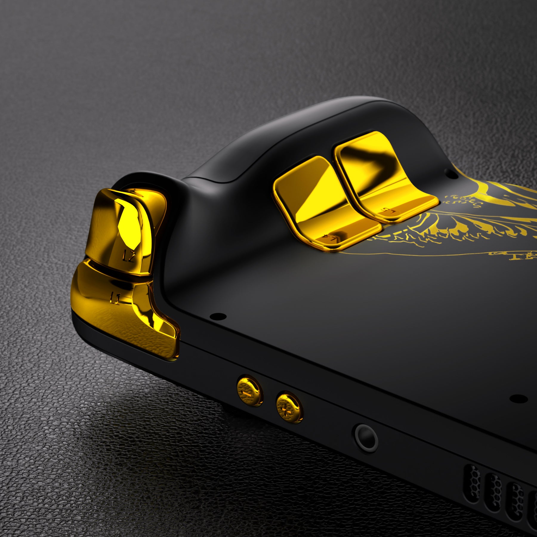 eXtremeRate Custom Full Set Shell with Buttons for Steam Deck LCD - The Great Golden Wave Off Kanagawa Black | Premium Replacement Case for Gaming | Perfect for Travel & Home Entertainment