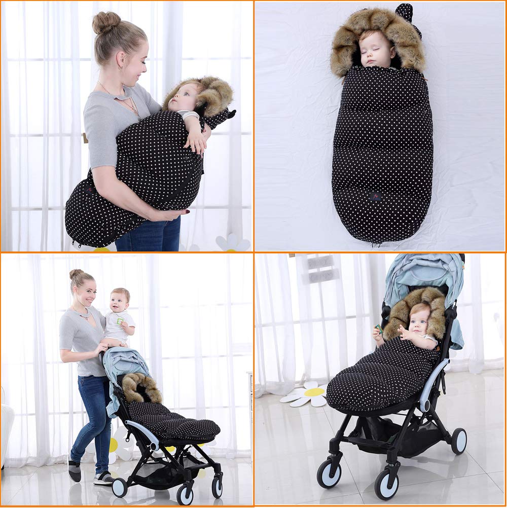 Cozy Baby Stroller Footmuff - Detachable Winter Pram Cover with Windproof & Waterproof Design for Newborns & Toddlers - Warm Fleece Lining, Machine Washable (Pink) - Perfect for Strolls in Cold Weather, Snowy Days & Outdoor Adventures