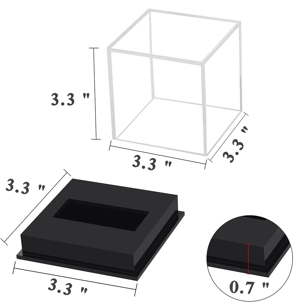 Clear Acrylic Hockey Puck Display Case with Base - Dustproof Storage Holder for Sports Collectibles & Memorabilia - Perfect for Showcasing Game-Used Pucks in Home, Office or Man Cave