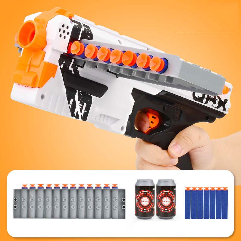 Best Horizontal Clip Fed Manual Foam Dart Blaster Toy for Kids - Outdoor & Indoor Nerf Battle Games, Birthday Party Favors, Backyard Target Shooting Fun