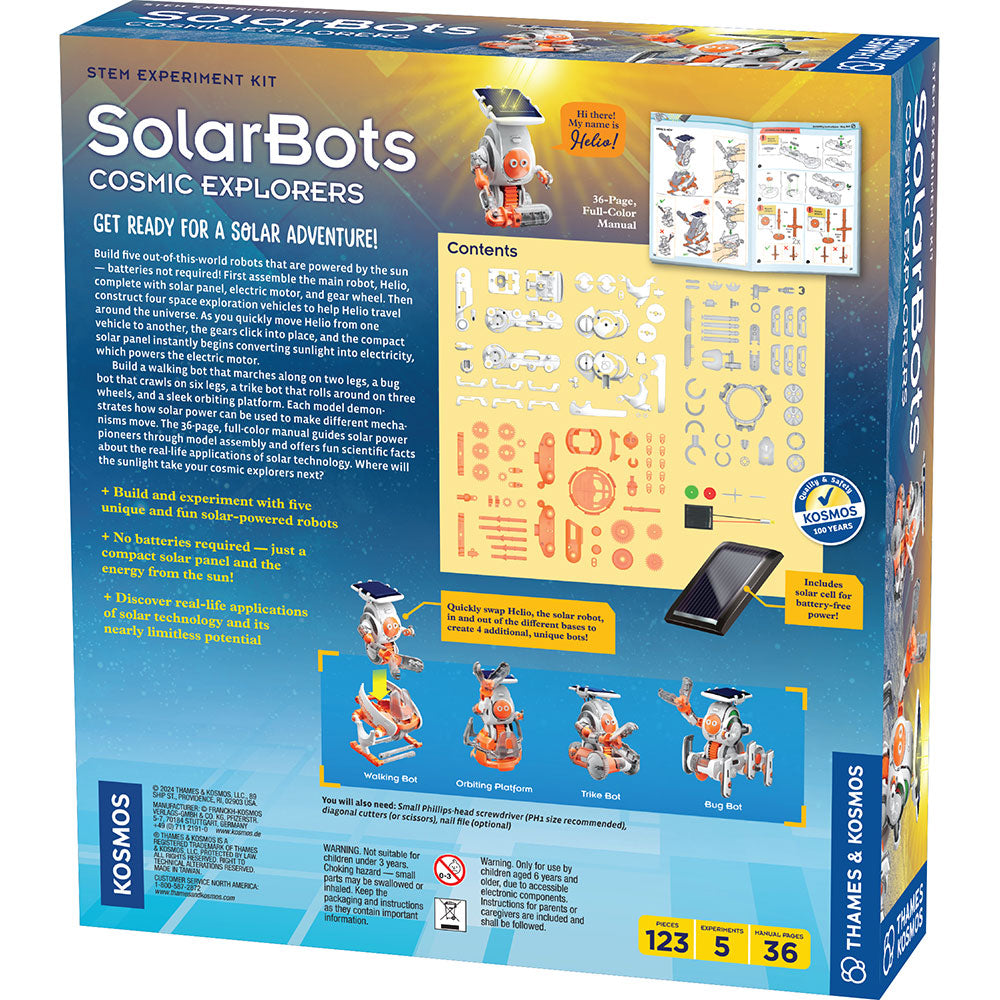 SolarBots: Cosmic Explorers - STEM Solar Powered Space Exploration Robot Kit for Kids | Educational Science Toy for Boys & Girls | Perfect for Classroom, Birthday Gifts & STEM Learning Activities