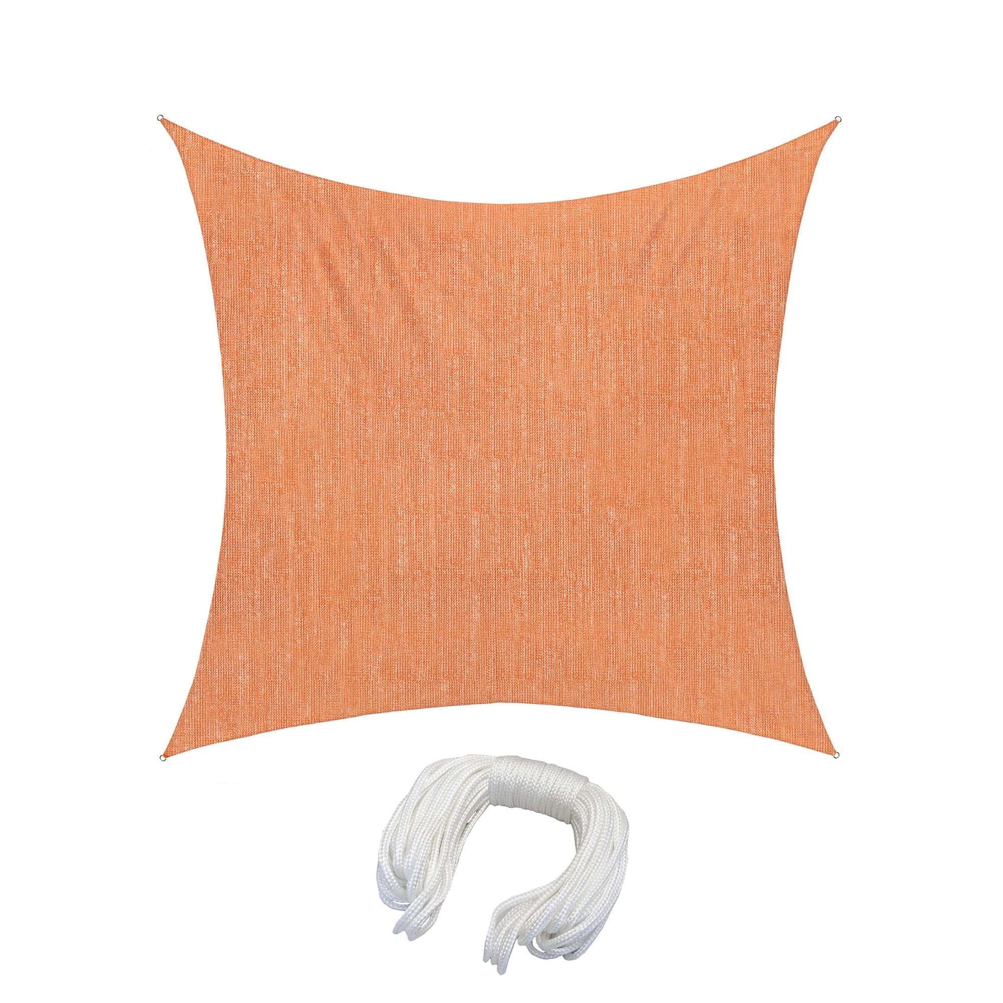 Jarolift Square Sun Shade Sail - Breathable UV Protection & Privacy Screen for Patio, Garden, Balcony - 360 x 360 cm HDPE Fabric in Orange - Perfect for Outdoor Relaxation & Sun Protection