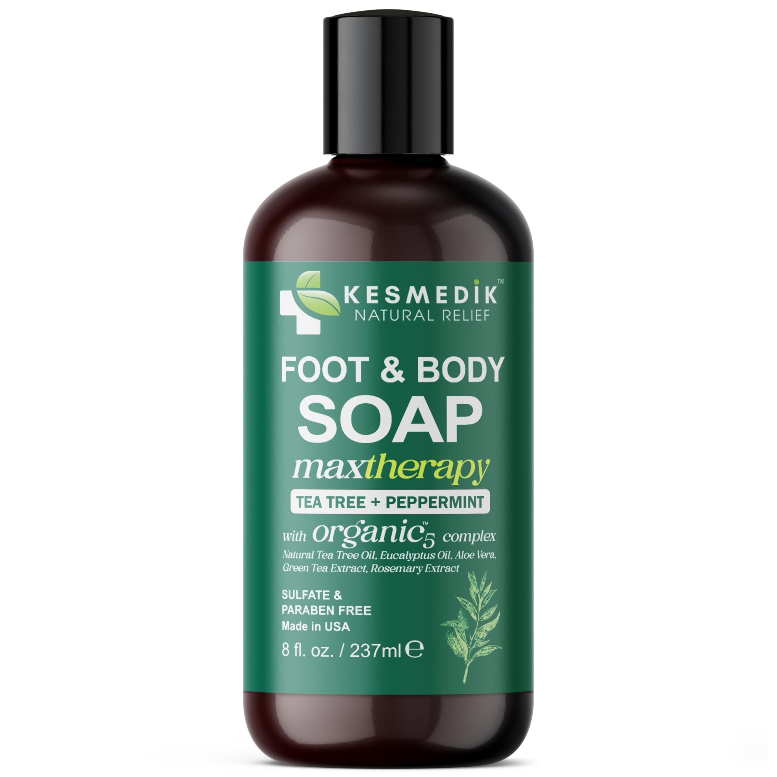 Tea Tree Oil Foot & Body Soap - Antifungal & Antibacterial Deep Cleansing Soap for Athlete's Foot, Jock Itch & Smelly Feet - Natural Body Odor Eliminator & Foot Soak - Perfect for Shower, Bath & Post-Workout Cleansing (1-Pack)