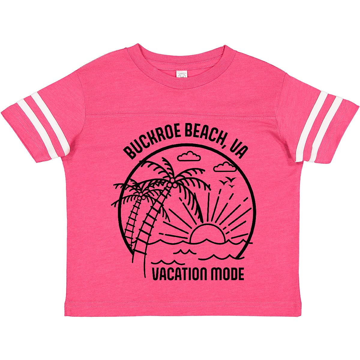 Inktastic Summer Vacation Mode Buckroe Beach Virginia Toddler T-Shirt - Cute Graphic Tee for Boys & Girls, Beach Trip Outfit, Family Vacation Souvenir