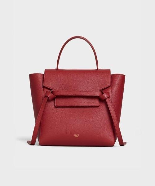 Celine Micro Belt Bag in Grained Calfskin Ruby - Luxury Crossbody Handbag for Women, Perfect for Work, Travel & Evening Events
