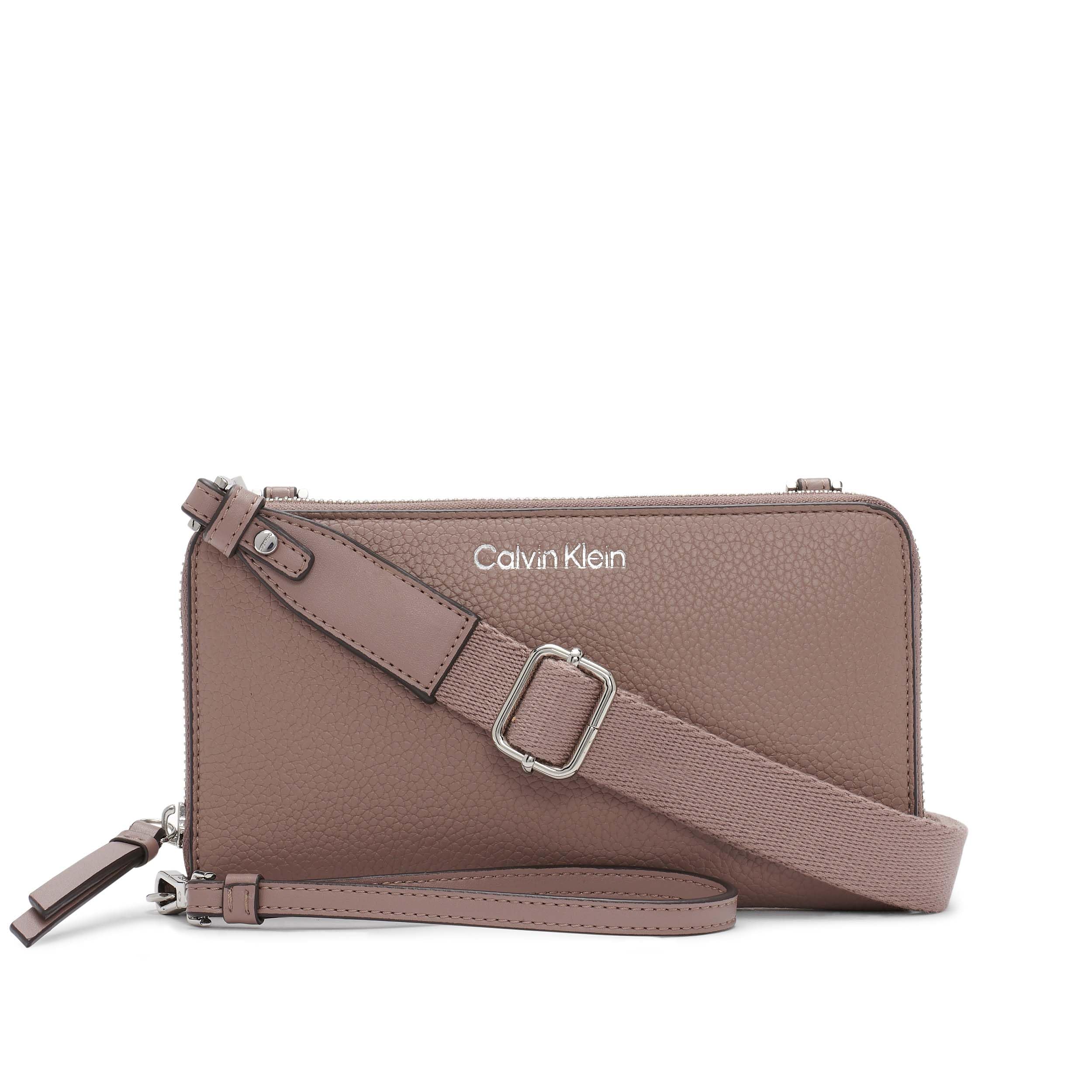 Calvin Klein Marble Print Crossbody Wallet with Detachable Strap - Stylish & Organized for Travel, Shopping & Everyday Use