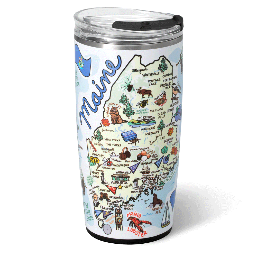 22oz Maine Tumbler - Double Wall Vacuum Insulated Stainless Steel Travel Mug - Keeps Drinks Hot/Cold for Hours - Perfect for Coffee, Tea & Outdoor Adventures