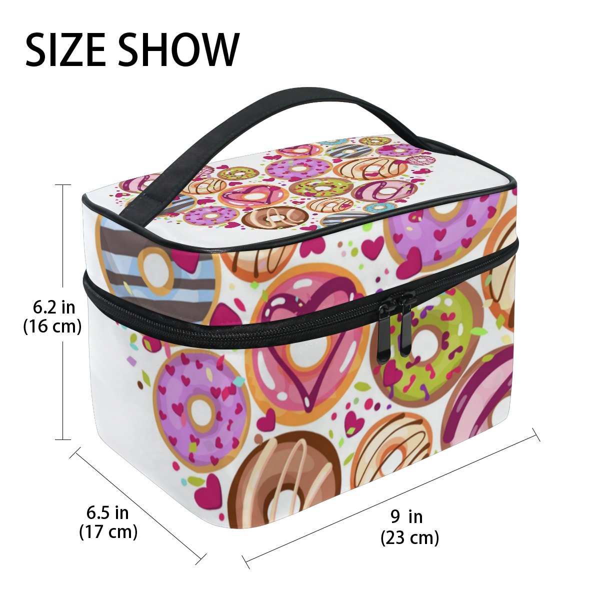 Colorful Donut Sweet Cosmetic Bag for Travel - Cute Makeup Train Case & Storage Organizer | Perfect for Girls' Travel, Gym, and Daily Makeup Organization