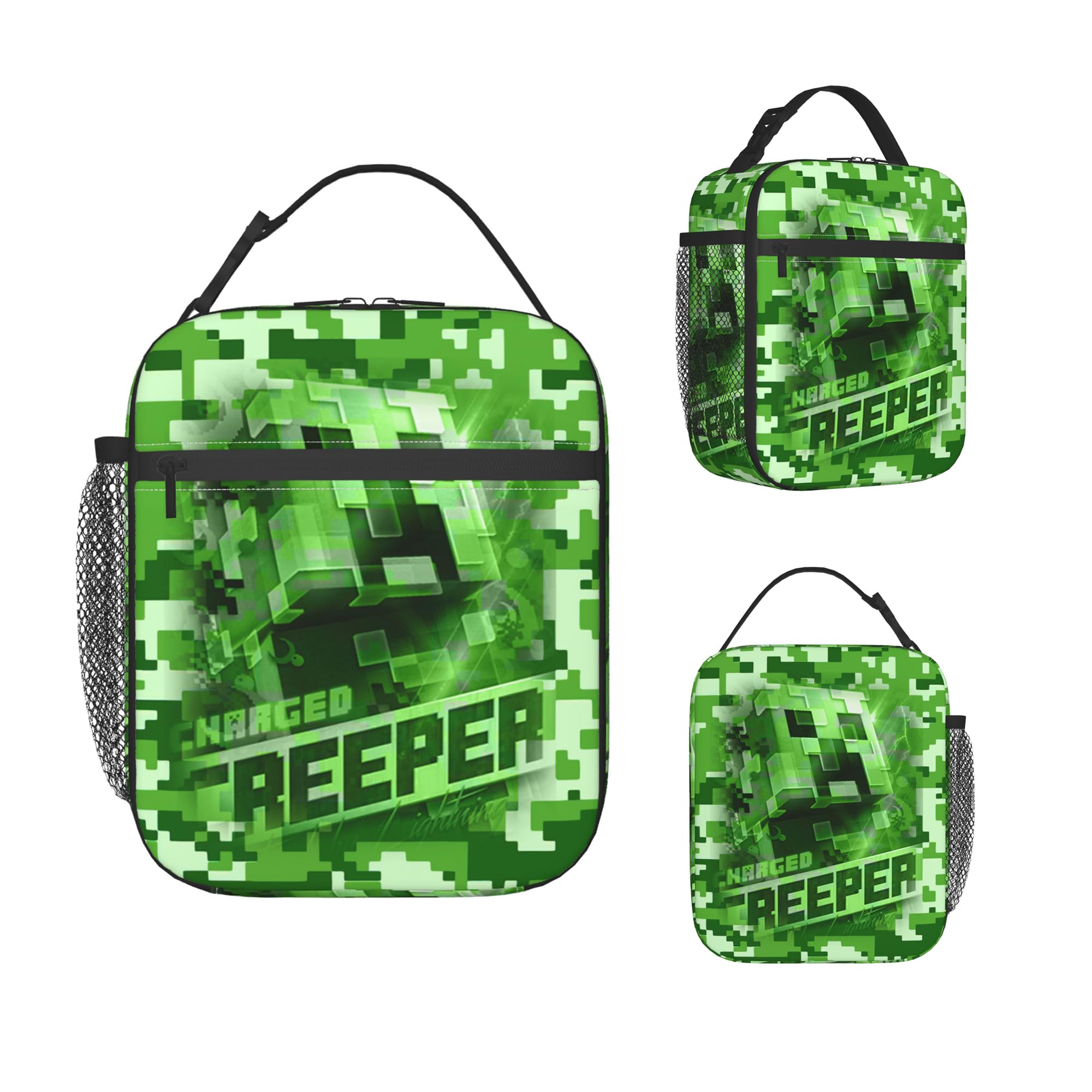 Stylish Insulated Lunch Box for Boys & Adults - Durable School & Office Lunch Bag for Work, Picnics, and Outdoor Activities - Cool Game-Themed Design