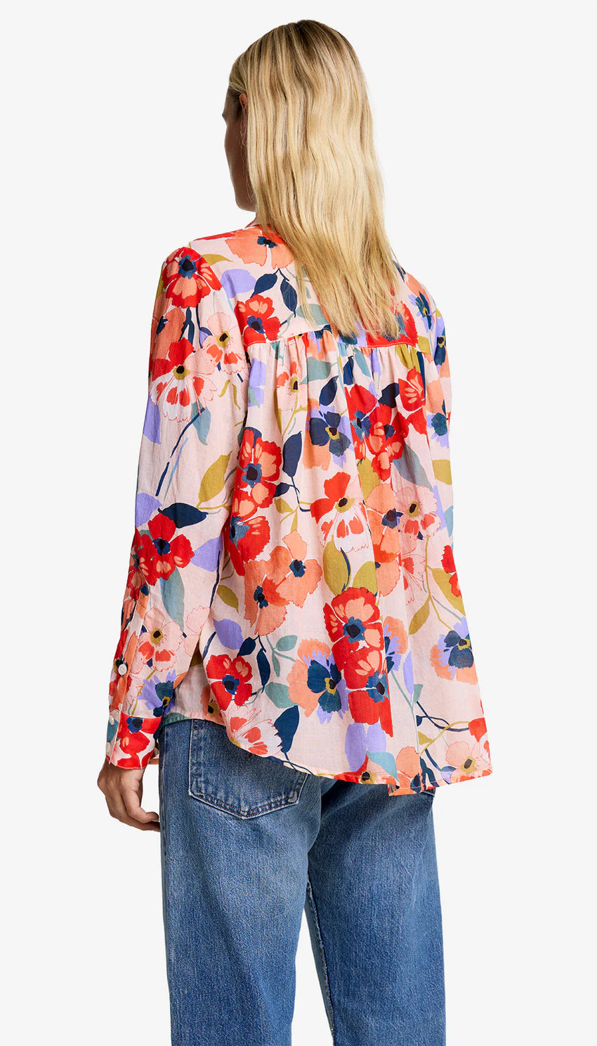 Smythe Classic Shirred Blouse for Women - Elegant Ruffled Top with Flowy Sleeves | Perfect for Office, Date Night & Special Occasions