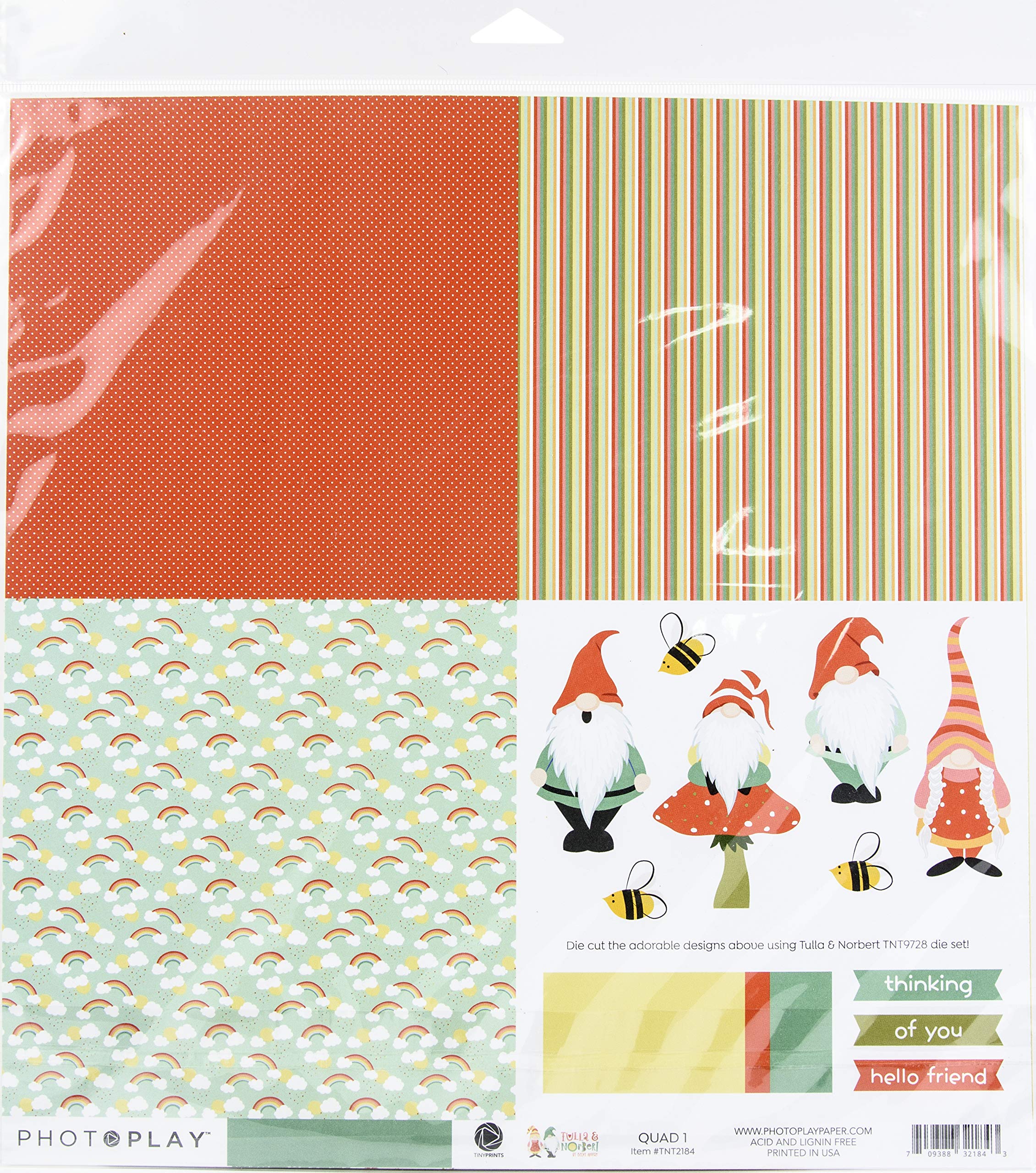 Photoplay Tulla & Norbert 12x12 Inch Scrapbook Paper - Premium Quality Quad Paper for Card Making, Photo Albums, Journaling & DIY Crafts