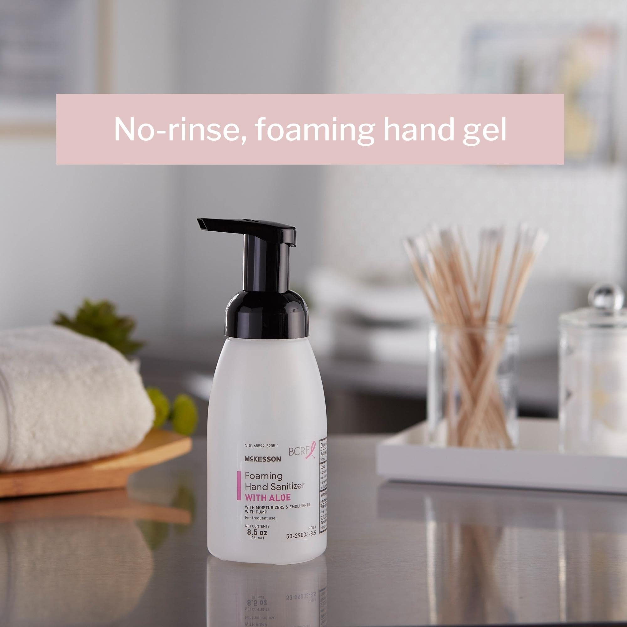 McKesson Foaming Hand Sanitizer with Aloe Vera, 8.5 oz Pump Bottle (Pack of 24) - Alcohol-Based Sanitizing Gel for Clean Hands - Ideal for Home, Office, School, Travel & Healthcare Facilities