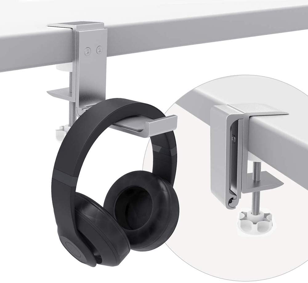 Premium Aluminum Headphone Hook - No-Scratch Screw Padding for Desk, Wall, or Studio Organization - Perfect for Home, Office & Gaming Setup