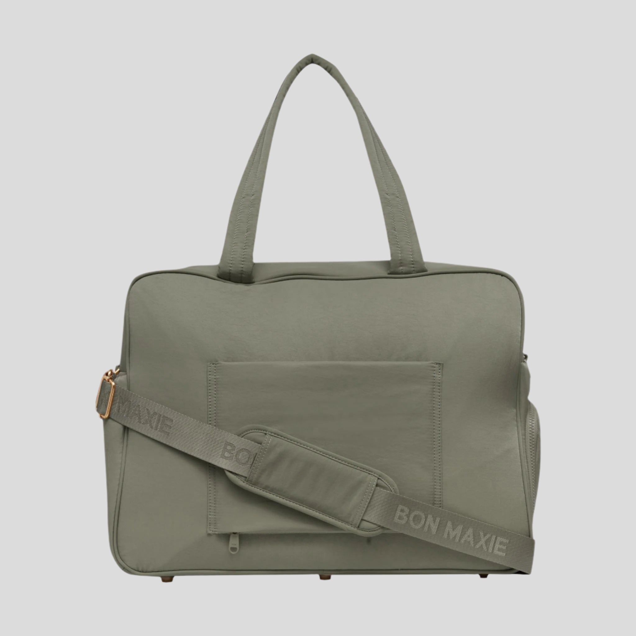 Large Weekender Nylon Duffel Bag for Travel & Gym - Waterproof Carry-On Duffel with Shoe Compartment - Perfect for Weekend Getaways, Sports & Workout Essentials (Sage Green)