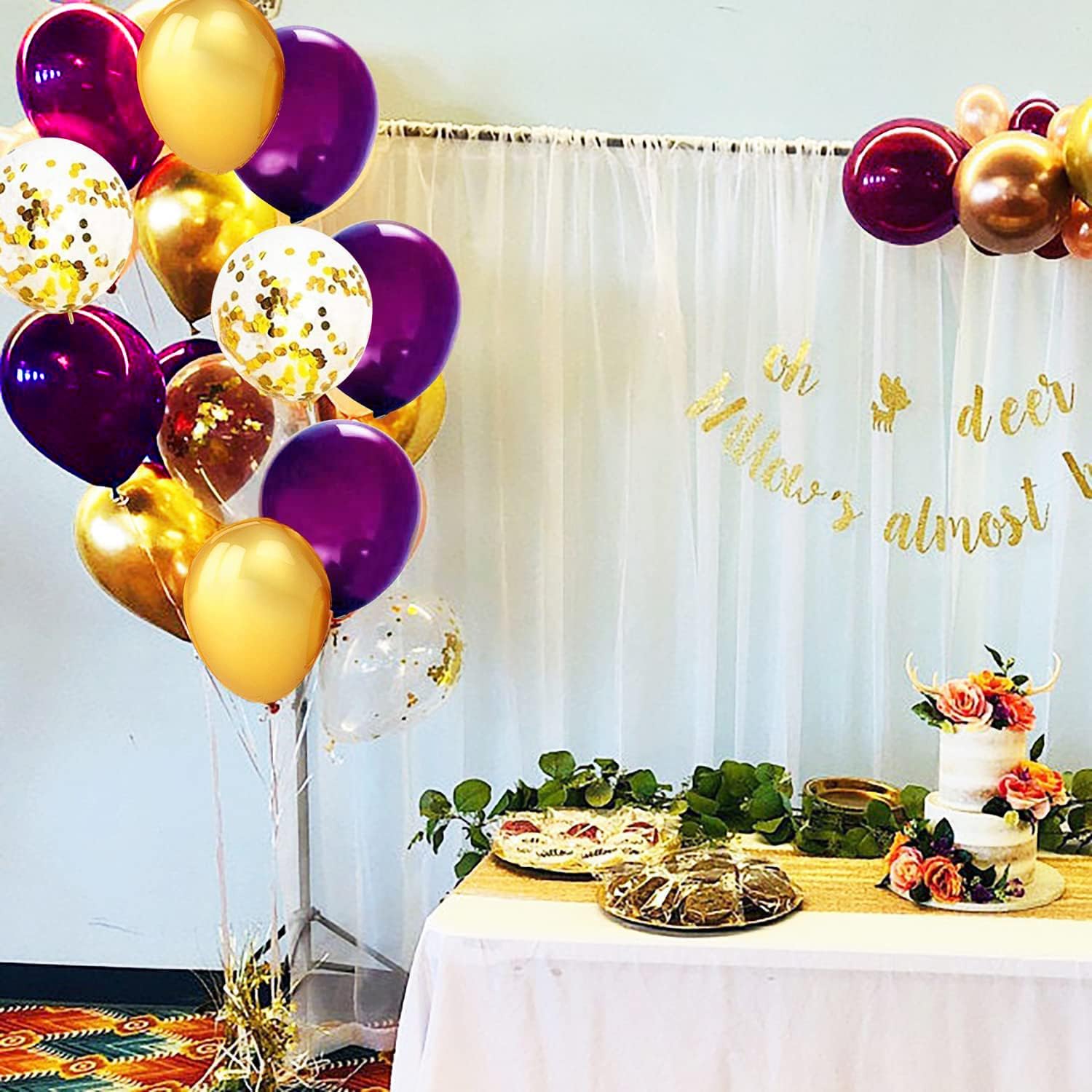 2025 Graduation Decorations Purple & Gold - NYU Graduation Party, Birthday, Wedding & Eid Mubarak Decorations - Elegant Purple Gold Balloons for Women's Celebrations - Perfect for Graduation Ceremonies, Birthday Parties & Special Events