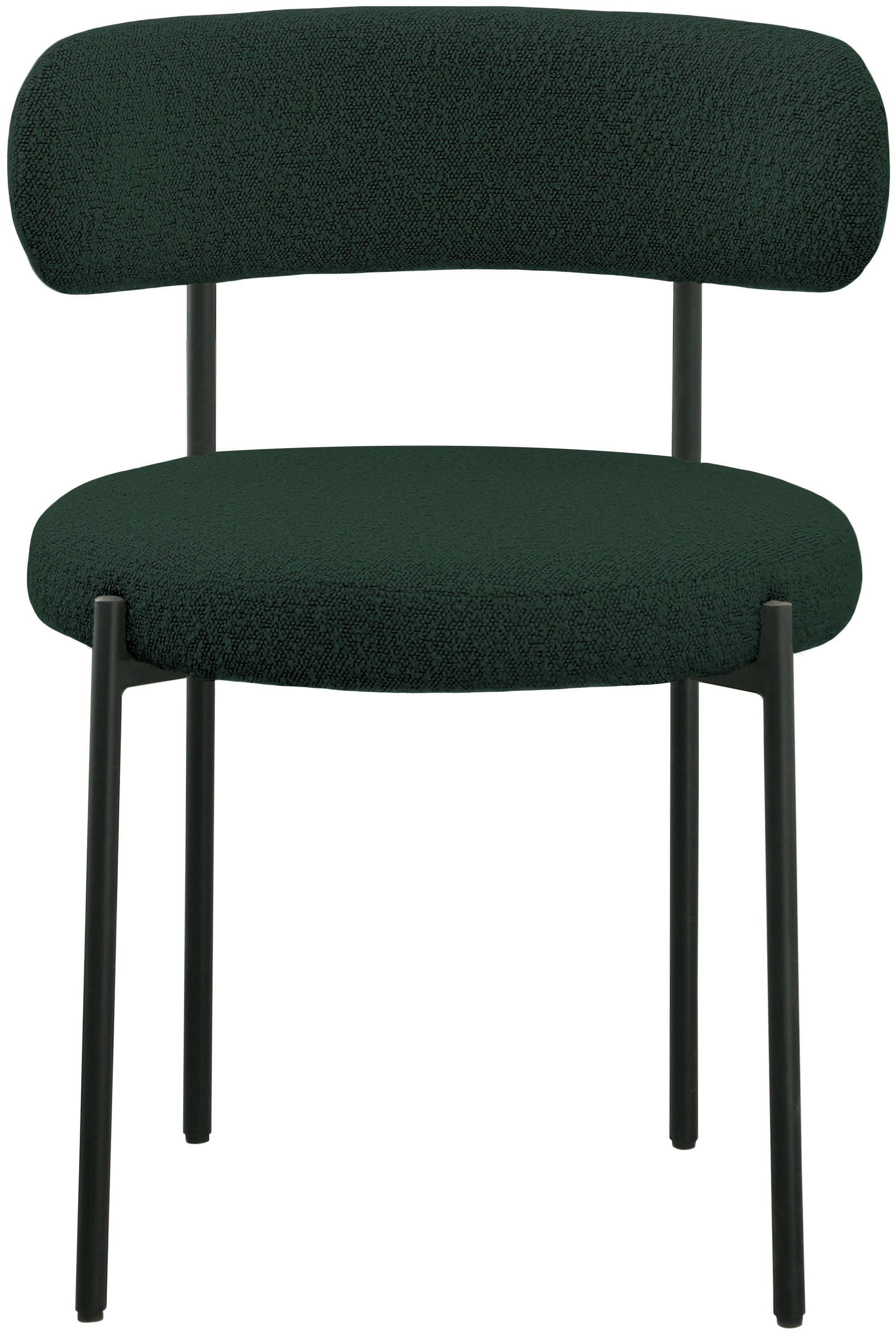 Luxury Boucle Fabric Dining Chair - Modern Upholstered Accent Chair for Dining Room, Living Room & Office - Soft & Comfortable Seat with Sturdy Metal Legs