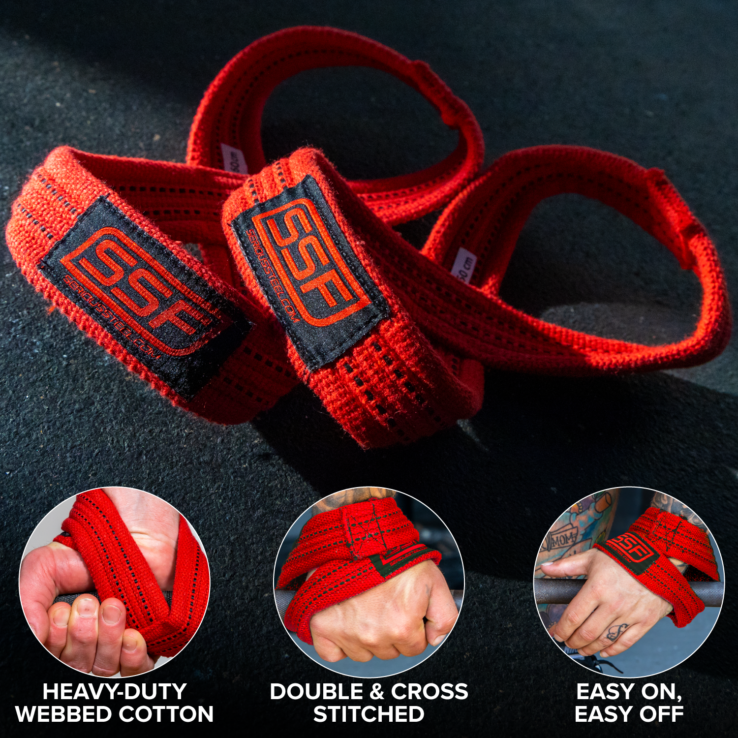 Best Figure 8 Lifting Straps for Weightlifting & Powerlifting - Heavy Duty Gym Wrist Wraps Support for Deadlifts, Squats & Strength Training