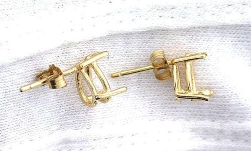 Sterling Silver or 14K Gold Pear Earring Settings - 6x4mm & 12x8mm Sizes - 2-Piece Set - Handcrafted in USA - Perfect for Jewelry Making, DIY Earrings, and Gift Giving