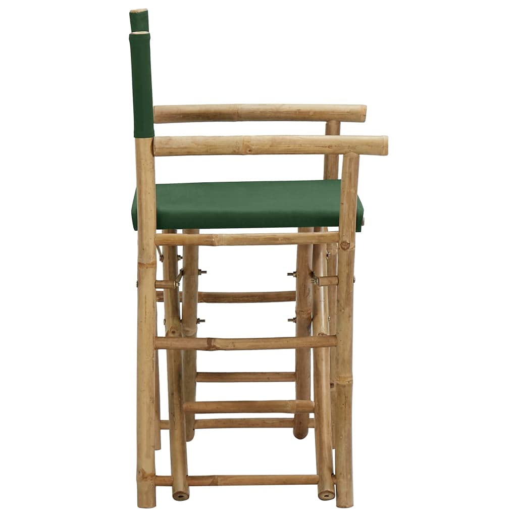 2-Pack Folding Director's Chairs - Bamboo Frame Outdoor Folding Chairs with Fabric Seat - Portable Foldable Armchairs for Camping, Beach, Poolside, Deck, and Patio Use - Quick Shipping from USA