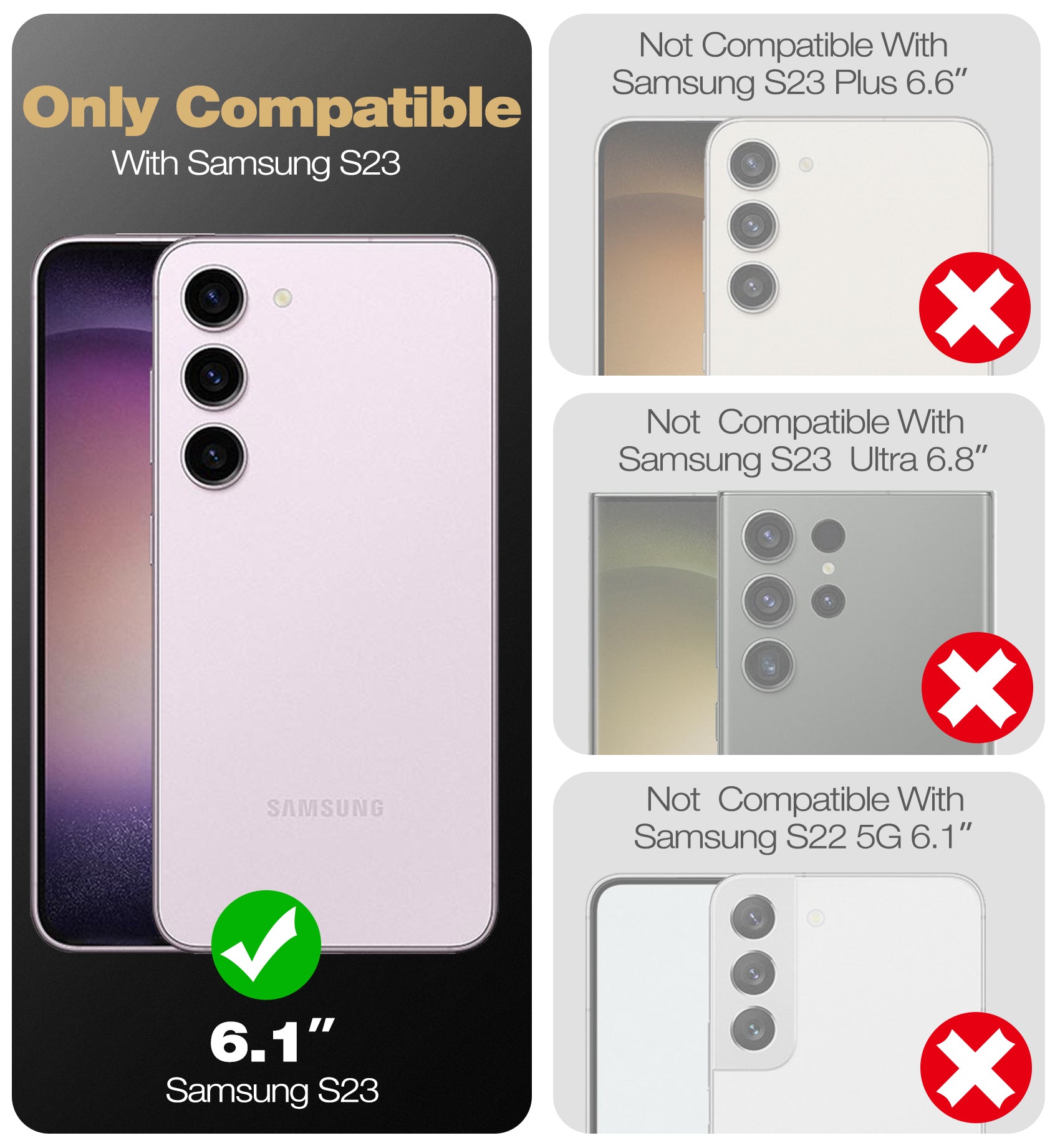 Dexnor Heavy Duty Shockproof Rugged Case for Samsung Galaxy S23 with Built-in Screen Protector & Kickstand - Full Body Protection for Outdoor, Work, and Daily Use