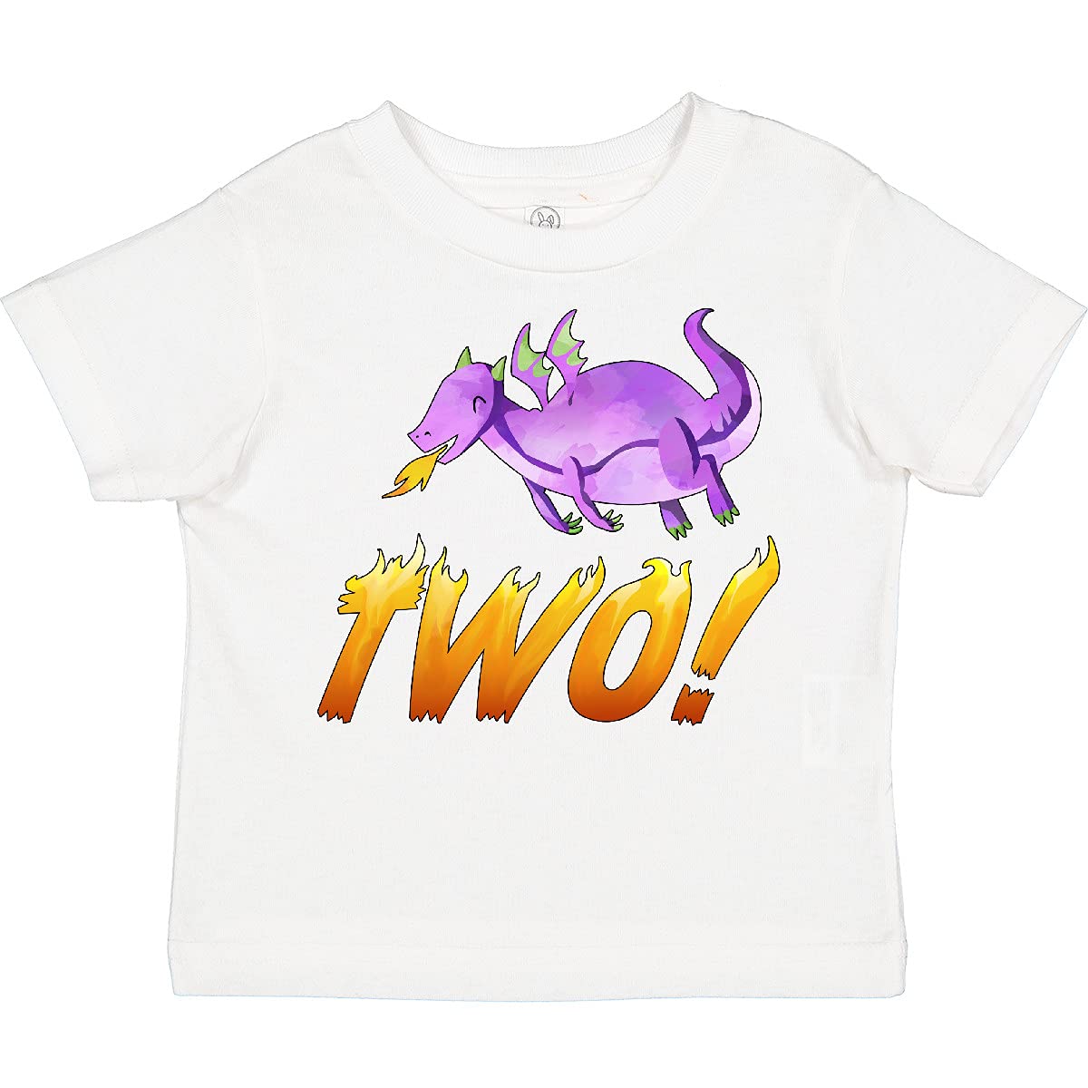 Purple Dragon Toddler T-Shirt - Fire Breathing Birthday Graphic Tee for Boys & Girls - Perfect for 2nd Birthday Parties & Playdates