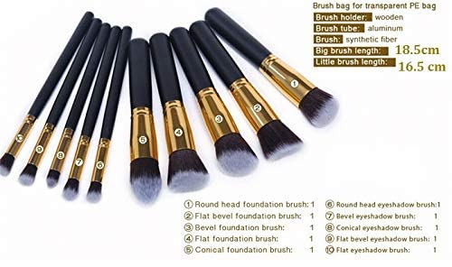 10-Piece Professional Makeup Brush Set - Premium Cosmetic Brushes for Foundation, Eyeshadow & Blending - Perfect Makeup Kit for Women & Girls (Ideal for Travel, Home & Professional Use)