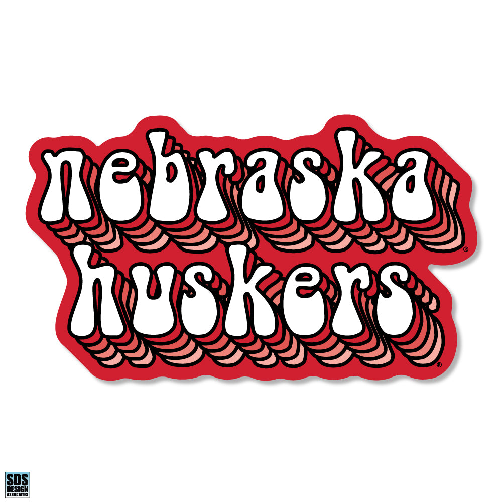 Nebraska Huskers 3 Groovy Dizzler Stickers - Premium Vinyl Decals for Laptops, Water Bottles & Car Windows - Show Team Spirit Anywhere!