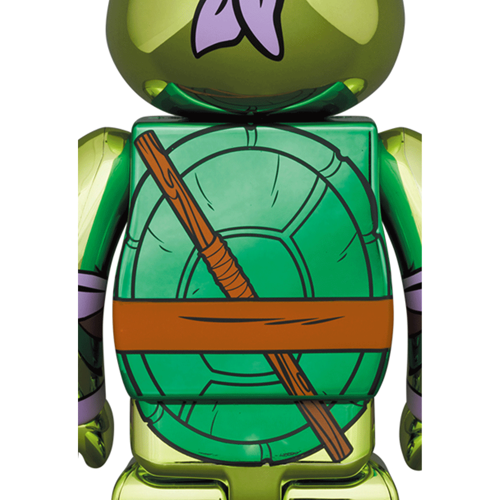 BEARBRICK Teenage Mutant Ninja Turtles DONATELLO Chrome Version 100% & 400% Collectible Figure - Perfect for TMNT Fans, Home Decor, and Gift Giving