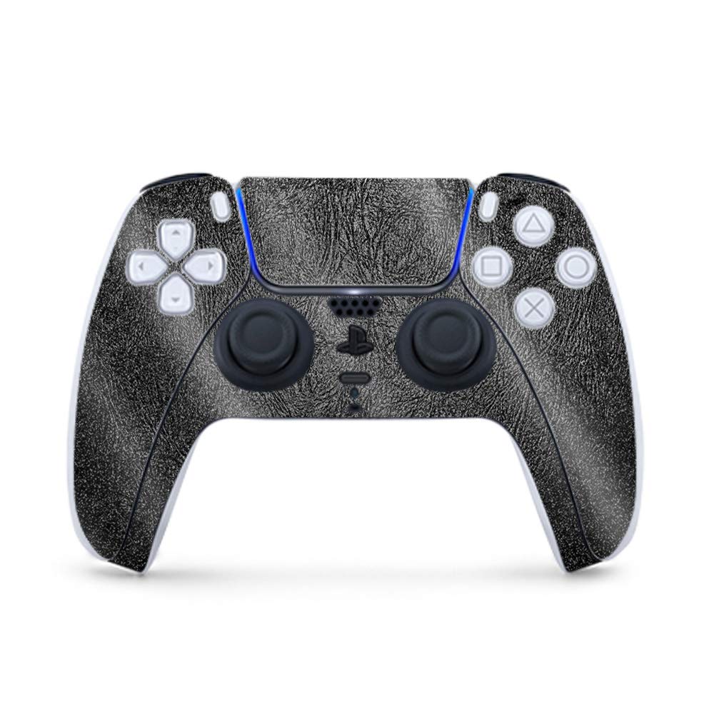 Premium Glossy Glitter Gaming Skin for PS5 Controller - Black Leather Design | Durable High-Gloss Finish | Easy to Apply & Remove | Made in USA | Perfect for Gaming Enthusiasts & Customization Lovers
