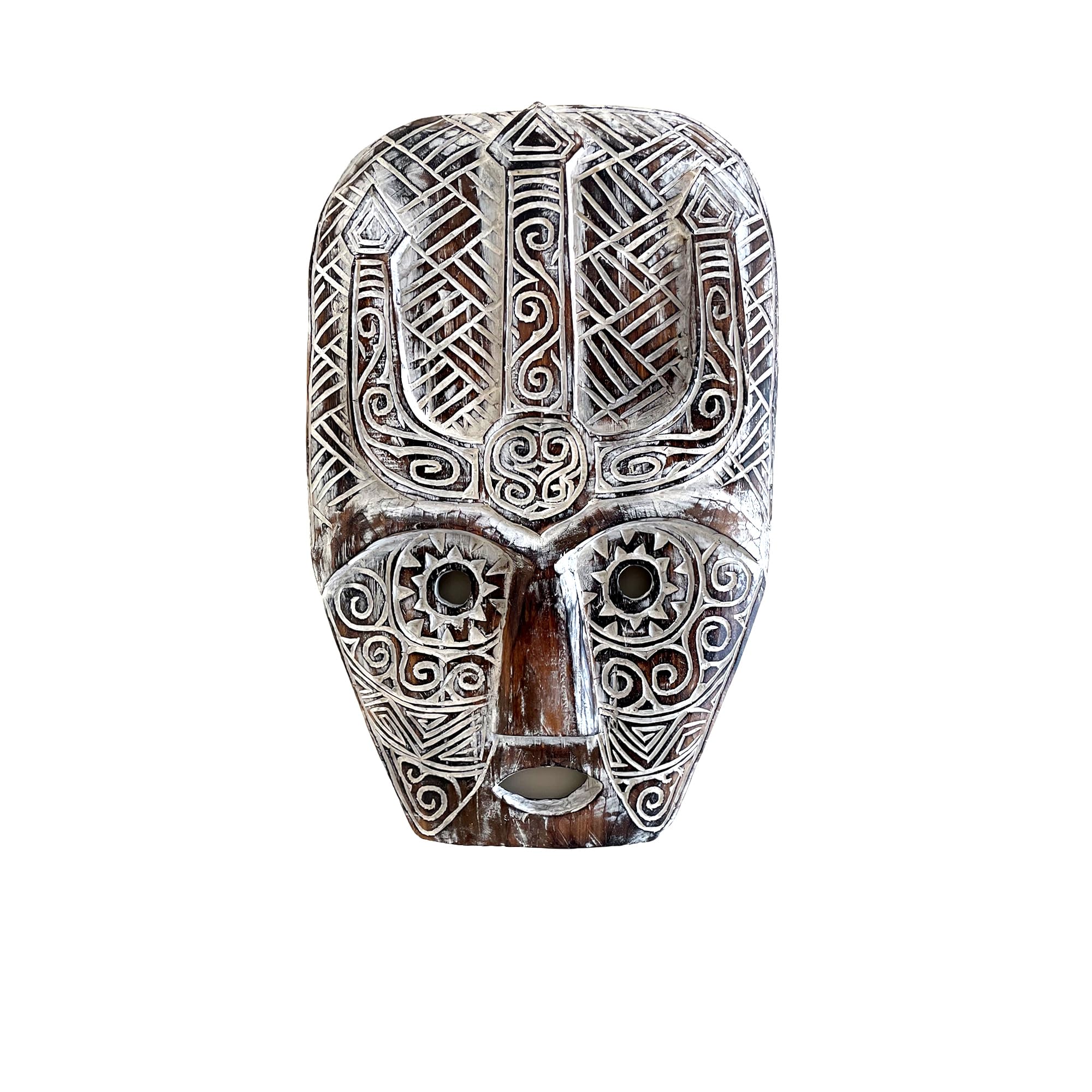 OMA African Tribal Wall Sculpture - Hand Carved Antique Vintage Wooden Decor from Sumba Island for Luck & Good Fortune, Large Size Home Decor for Living Room, Bedroom or Office
