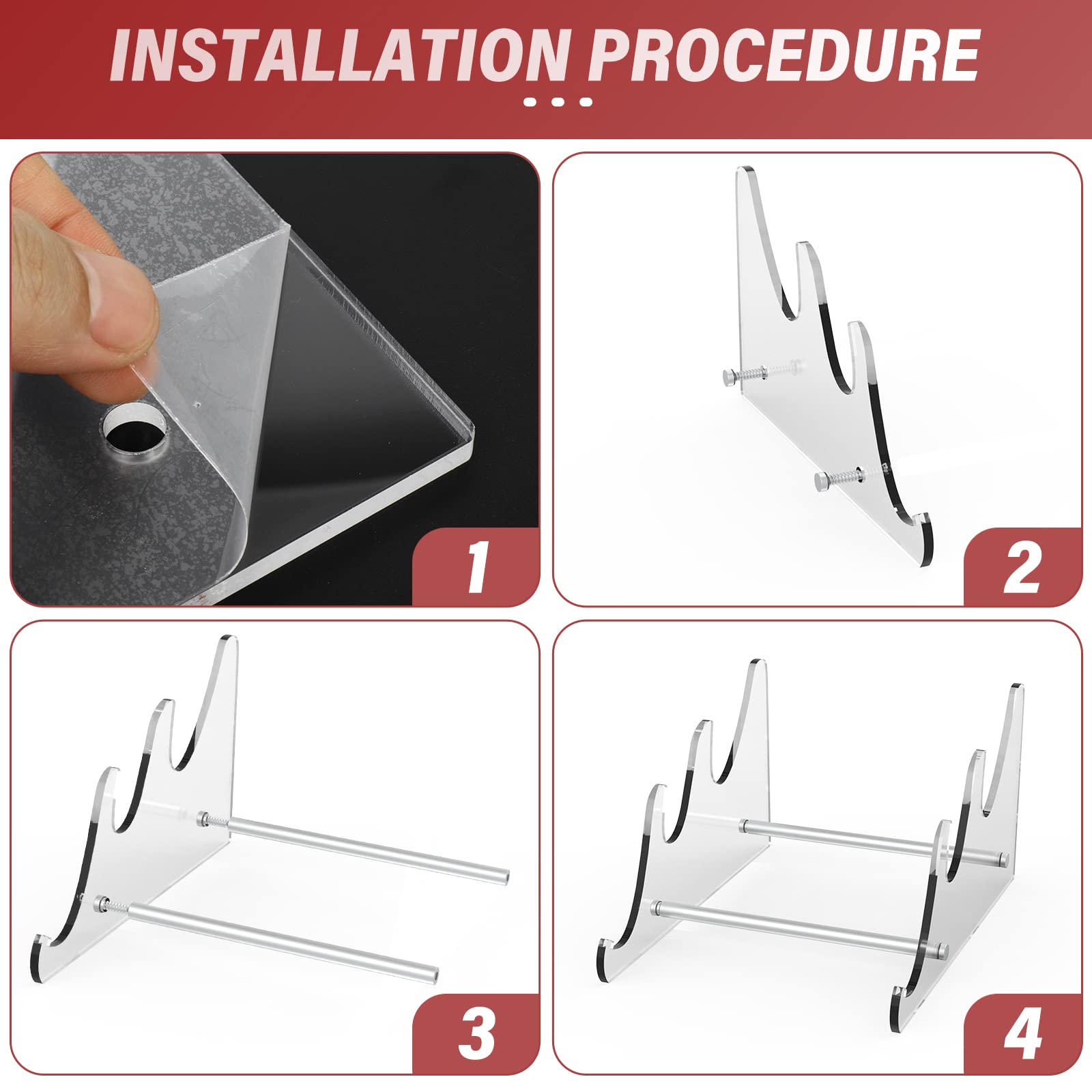 YIMAGUJRX RUNJRX 2-Tier Acrylic Keyboard Stand for Mechanical & Gaming Keyboards - Transparent Display Holder (1 Piece) - Perfect for Desk Organization, Keyboard Showcase & Gaming Setup