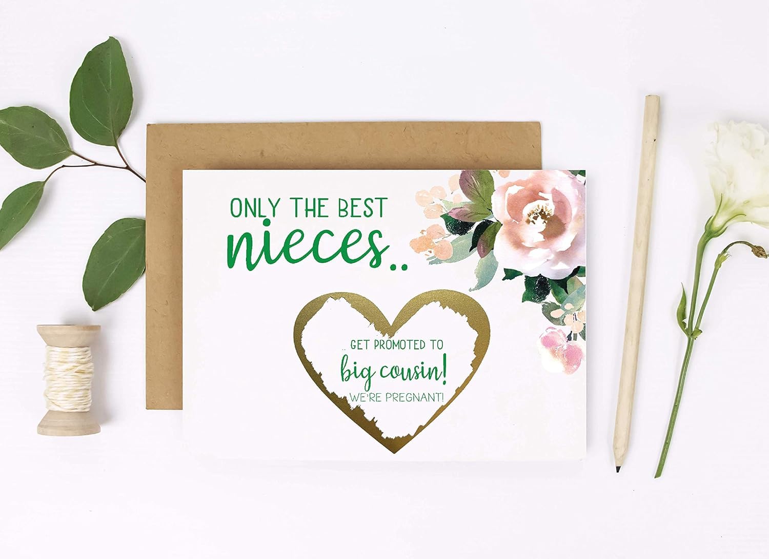 Pregnancy Announcement Cards for Niece - Scratch Off Pregnancy Reveal Card from Aunt & Uncle - Big Cousin Gift - Perfect for Gender Reveal Parties & Family Celebrations