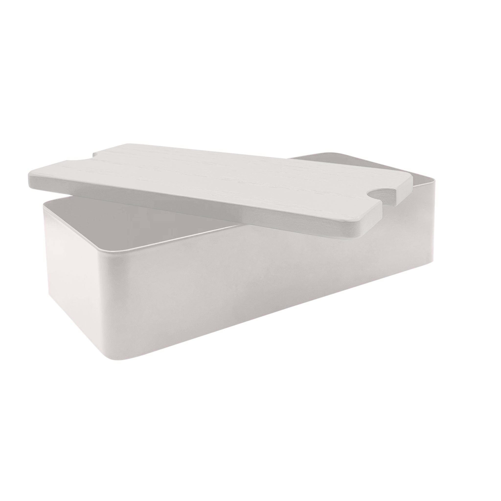 DESIGNSTUFF White Storage Box With Adjustable Dividers - Perfect for Home Organization, Office Supplies & Craft Storage
